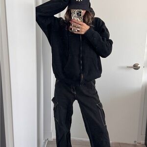 H&M Black Jeans with White Stitch Detail